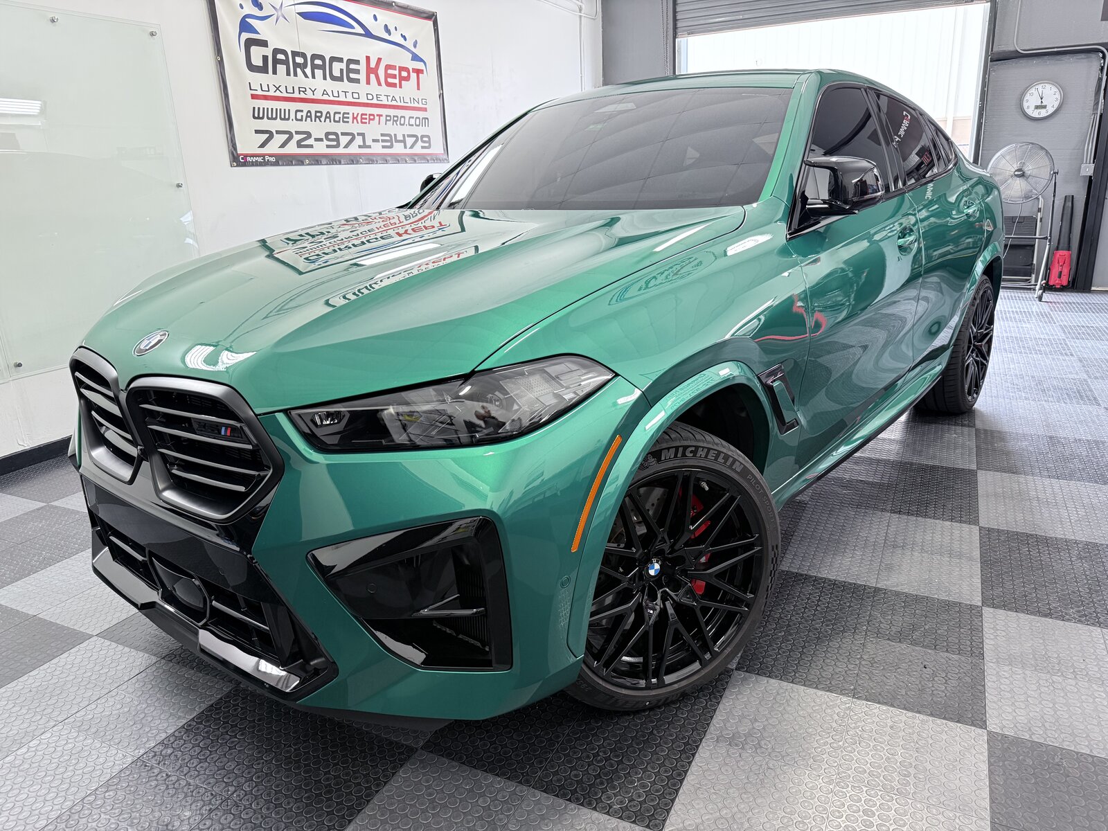 BMW X6 M Competition in Isle of Man Green — ceramic coating
